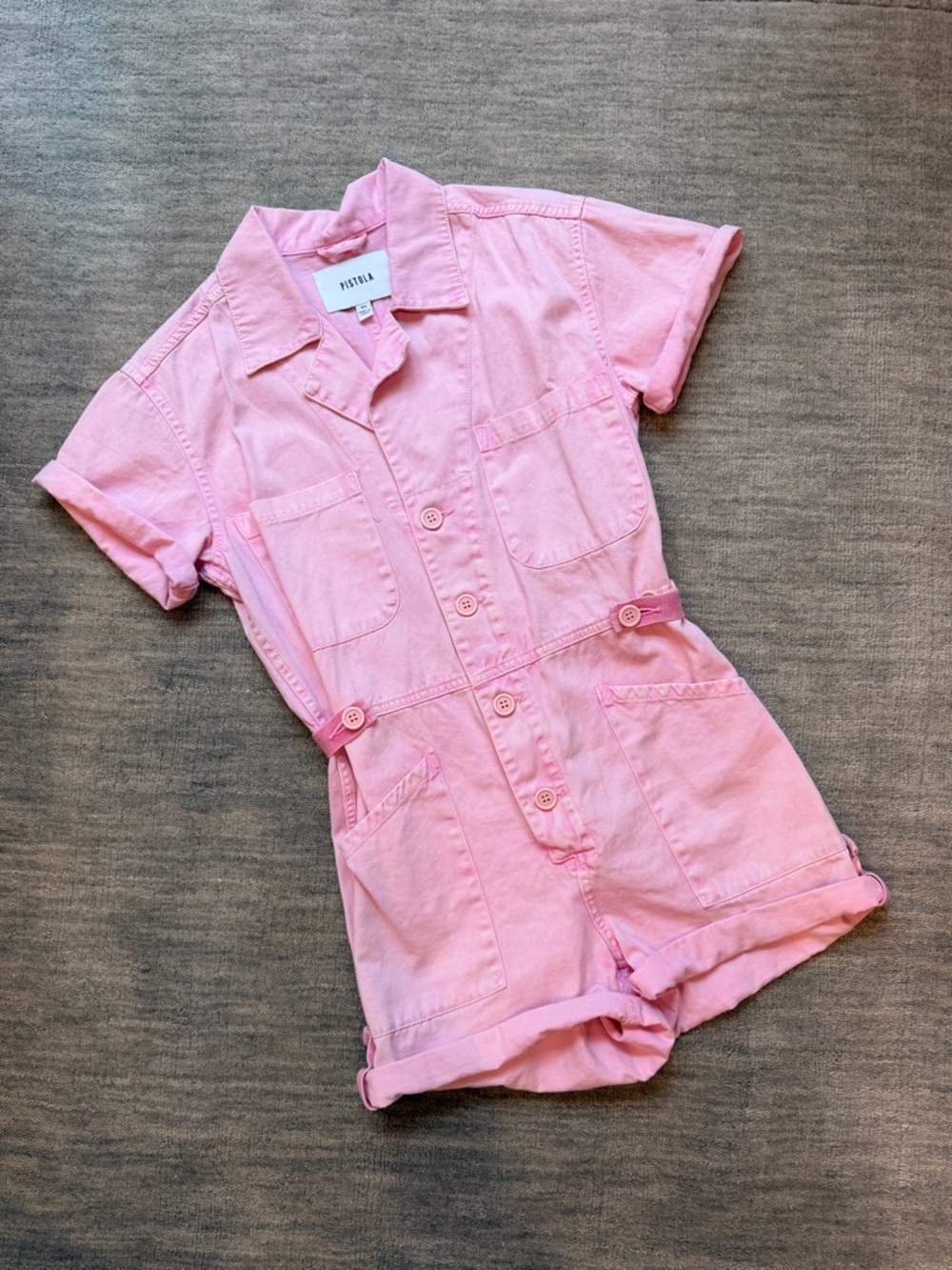 Pistola Parker Short Romper in Pink